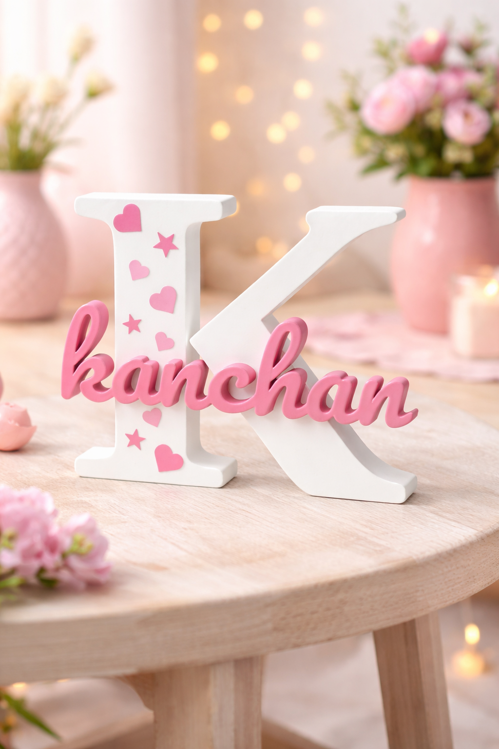 Custom 3D Name Letter Decor with Heart Design | Personalized  Name Sign for Room & Gifts